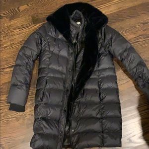Maternity midi winter puffer coat